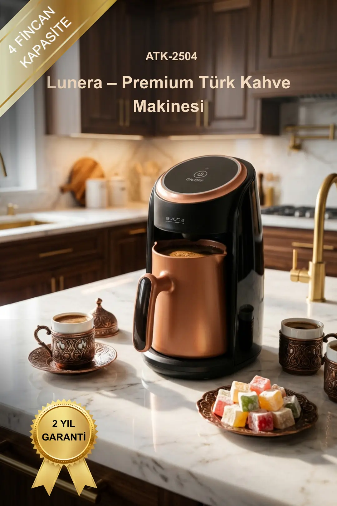 Türk Kahve Makinesi - Bol Köpüklü Lunera Premium Tasarım