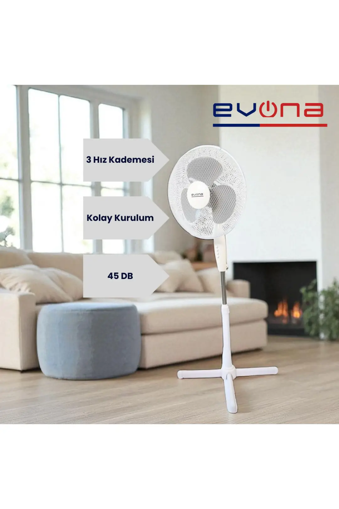 Evona ATK-2505 Ayaklı Vantilatör 16'' 
