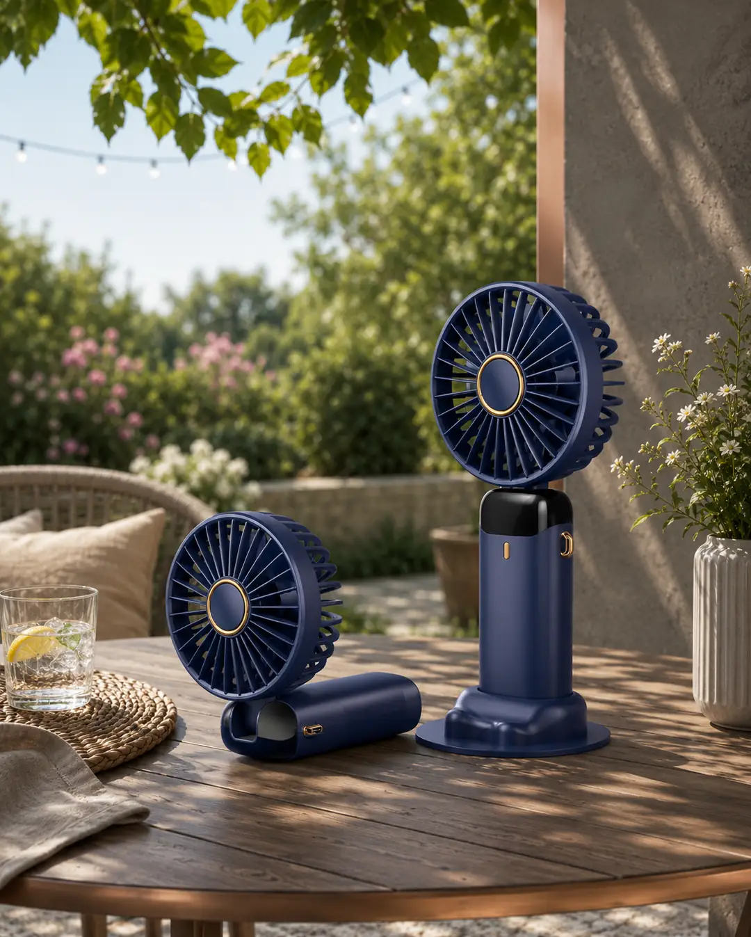 Feny Taşınabilir El Fanı, 5 Kademeli Soğutma, Dijital Göstergeli Mini Fan