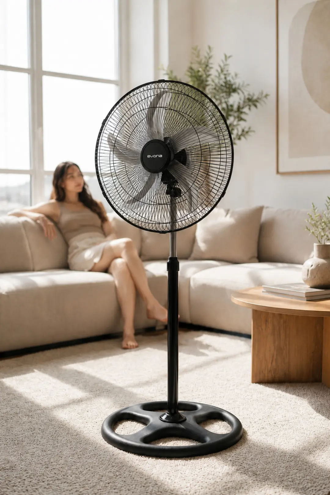 18 İnç 75 Watt Sanayi Tipi Endüstriyel Ayaklı Vantilatör Soğutucu Fan, 5 Pervaneli 180° Salınımlı
